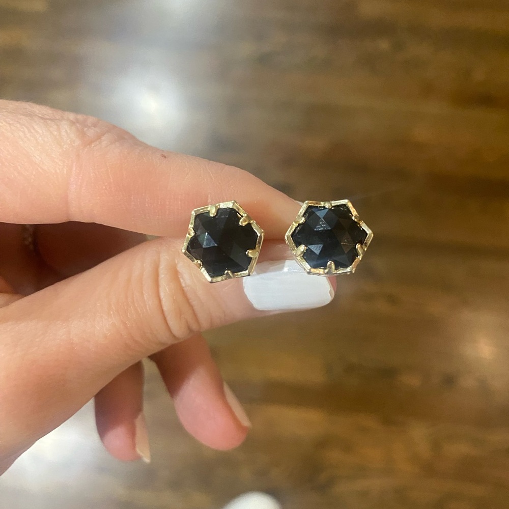 Kendra Scott Black and Gold Stud Earrings